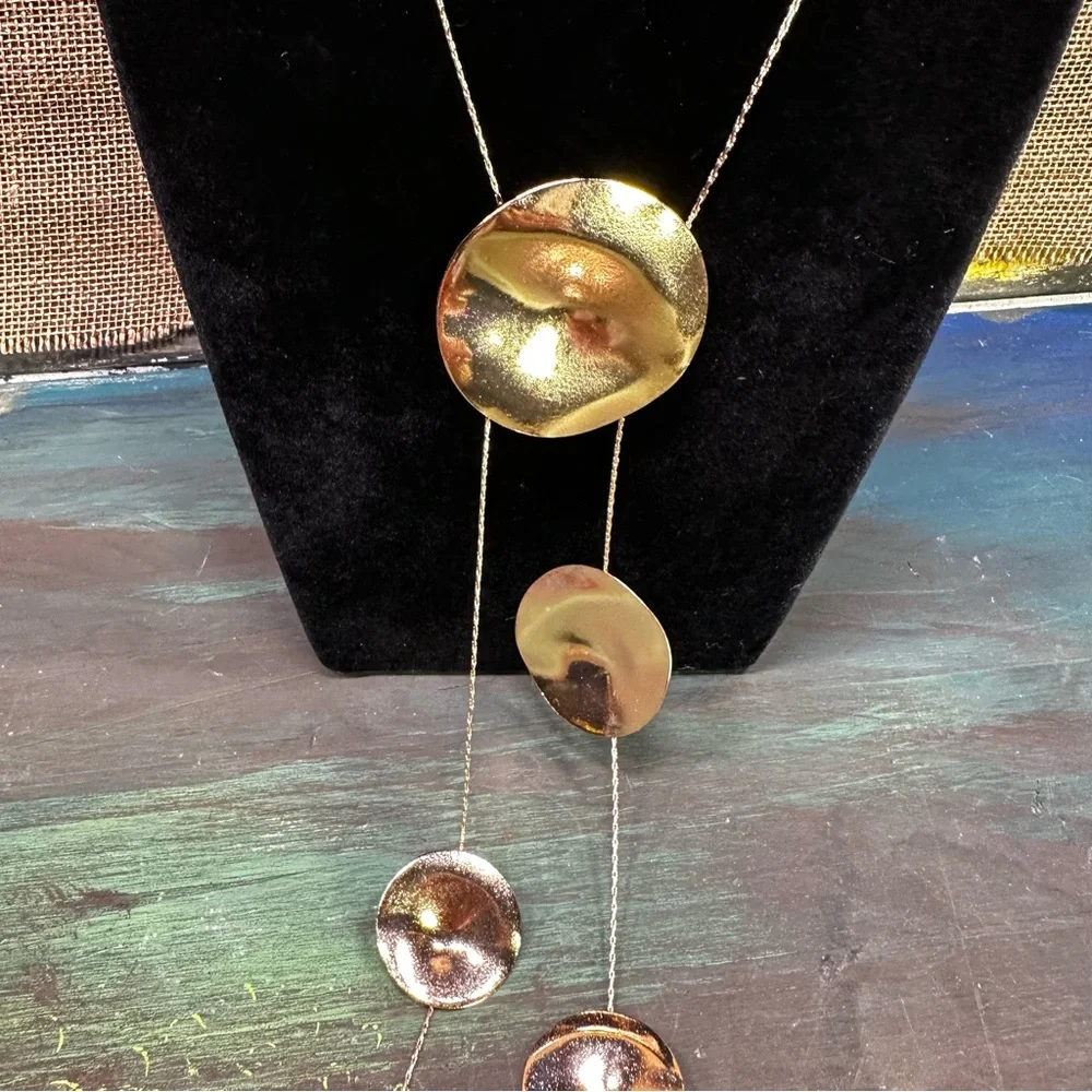 Trendy geometric round versatile‎ statement necklace NWOT